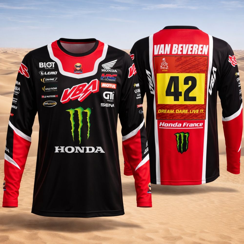 Maillot replica Dakar 2026 Adrien Van Beveren vue avant arrière