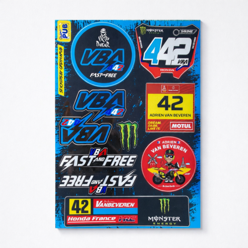 Planche de stickers VBA 442 Fast and Free noir style rallye raid Dakar