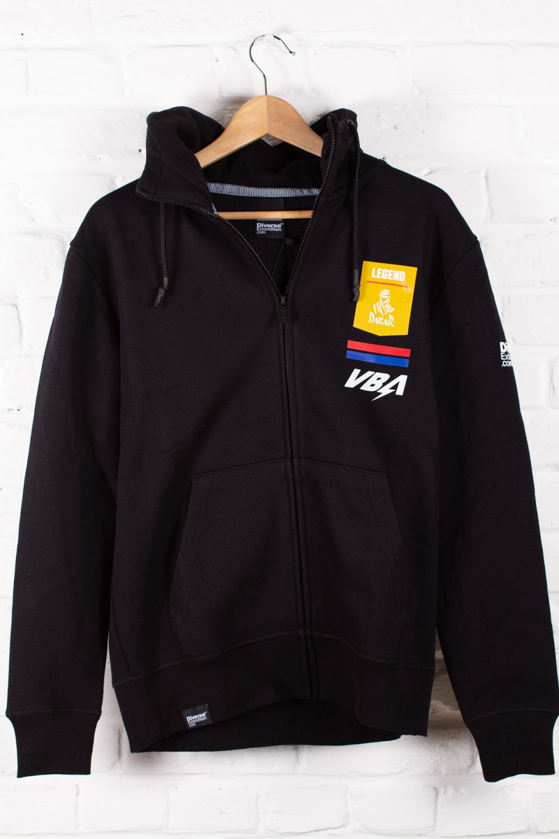 Hoodie VBA442 Dossard 42 Dakar Noir – Face avant, sweat zippé 100 % coton