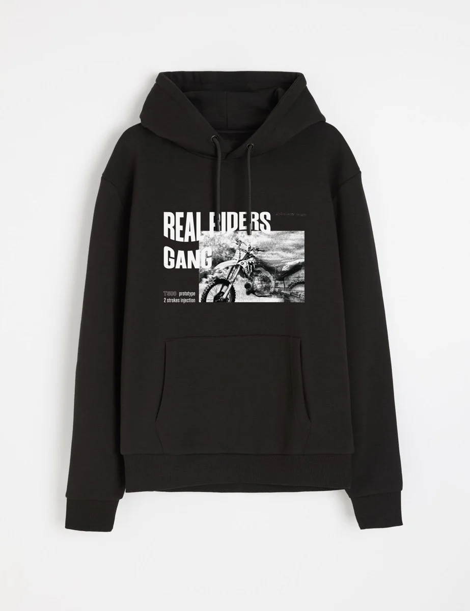 Hoodie T500 Noir VBA442 – Face avant, design Honda CRF 450 Adrien Van Beveren
